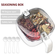 4 IN 1 Seasoning Box Spice Rack Condiment Jar Salt Storage Containers Spices Organiser Canister with