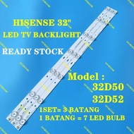 HISENSE 32" 32D50 / 32D52 TV LED Backlight Strips / Lamp TV