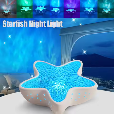 Starfish Night Light Galaxy Projector LED Romantic Ambiance Lighting for Bedroom Kid Room Parties Va