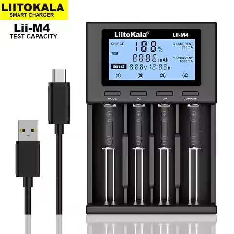 LiitoKala Lii-M4 M4S 18650 LCD Display Smart Charger Test Capacity Suitable For 3.7V 26650 18350 217