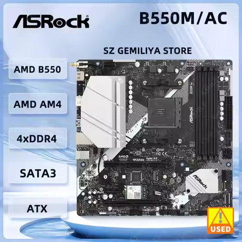 AMD B550 Motherboard ASRock B550M/ac Motherboard Socket AM4 support Ryzen 5600 3600 4700 3700 cpu DD