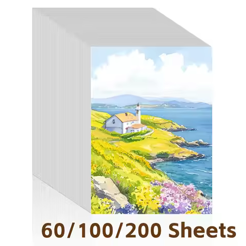 60/100/200 Sheets A4 Watercolor Paper Bulk,110lb/230g for Pinter for Painting,Markers,Gouache,Cards,