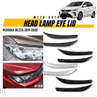 MTTO Perodua Bezza 2019-2022 Exterior Car Head Lamp Eye Lid Cover Accessories Multiple Choice