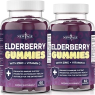 NEW AGE (2 Packs) Premium Elderberry Jelly Adult Children Suitable Vitamin C Zinc Propolis-Elderberr