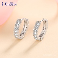 Earrings Inlaid Female Moissanite S925 Small Fresh Simulation Diamond One-Piece Hair Ear Hook D-Colo