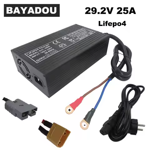 24V 25A LiFePO4 Battery Fast Charger 8S 29.2V 24 Volt 100AH 200AH LFP RV Iron Phosphate Energy Stora
