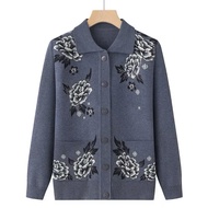 KNITTED WOOLJacket WITH EMBROIDERED COTTON WITH STONE FOR MOTHERS UNDER 65KG
