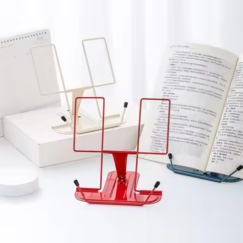 Portable Book Holder Adjustable Reading Rest Recipe Cookbook Stand Cell Phone Stand for Cookbook Tex
