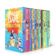 【จัดส่งจากกรุงเทพ】Roald Dahl Collection กล่องหนังสือ 16 เล่มต่อชุด (ปกอ่อน) หนังสือนิทานอ่านภาษาอังก