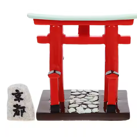 1 Set Miniature Japanese Torii Gate Architectural Decor Stone Steles Ornament Garden Desktop Ornamen