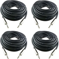 Yoico 4Pcs 25 Feet Professional 1/4" to 1/4" Speaker Cables, 12 Gauge AWG 2-Conductor 1/4 Male Inch 
