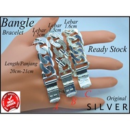 Bangle Silver for men 925s (Lebar1.5-1.6cm)(Dewasa Rantai Tangan)