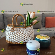 Shopping Fruit Home Storage Handmade Bread Rattan Decoration Imitation Basket Striped Living Room Ba