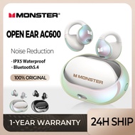 Monster Open Ear AC600 Headphones Bone Conduction EarClip Bluetooth 5.4 Earphone Mic AI noise Cancel