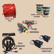 Active SUBWOOFER SPEAKER INSTALLATION CABLE AND KOLONG SUBWOOFER