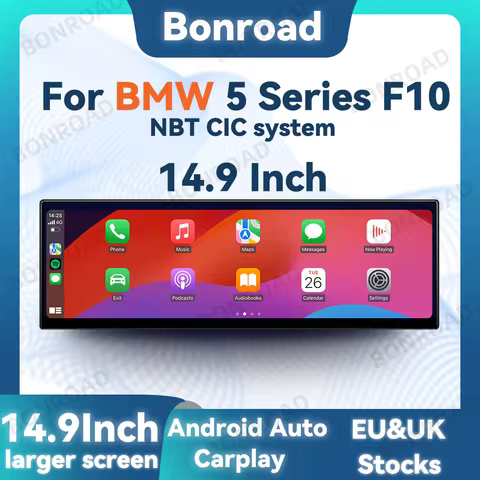 BONROAD 14.9 inch 2560*720P Display Touch Screen For BMW 5 Series F10 Wireless Wired Carplay Car Rad