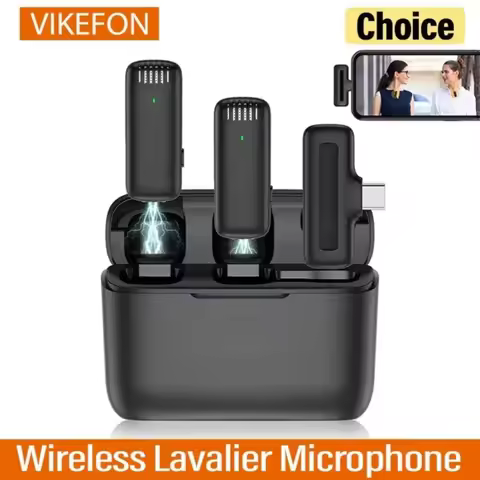 J13 Portable Wireless Lavalier Microphone with Charger Case Audio Video Receiver Mini Mic For iPhone