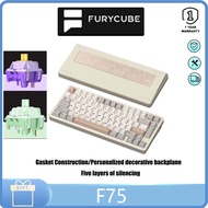 FURYCUBE F75 Three mode wireless Mechanical keyboard Aluminum Gasket structure custom finished RGB