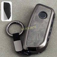 Metal Leather Car Key Fob Case Cover Keychain For 2023 2024 2025 530i 540i 740i X1 X2 X5 X6 X7 iX iX