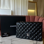 Chanel jumbo黑銀羊皮