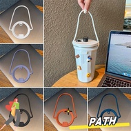 PATH 2Pcs Water Bottle Handle, Keep Drinks Hot Cold Silicone Insulated Tumblers, Dia 85 to 100mm Lea