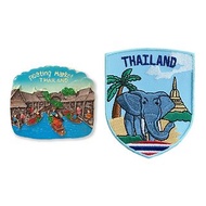 泰國 水上市場磁鐵磁力貼 +泰國 大象 貼布繡【2件組】伴手禮物
