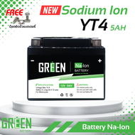 YT4 12V 5Ah โซเดียมไอออน แบตเตอรี่มอเตอร์ไซค์ Na-Ion ( Sodium Ion ) แบตเตอรี่เกลือ Green battery แบต