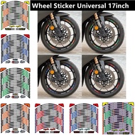 17 inch Reflective Motorcycle Rim Stickers Wheel Decals 17'' Rim EMOTIONAL Decoration For KAWASAKI Bajaj Dominar 400 YAMAHA LC135 YZFR3 Y16 Y16ZR Y15 Y15ZR SUZUKI CFMOTO