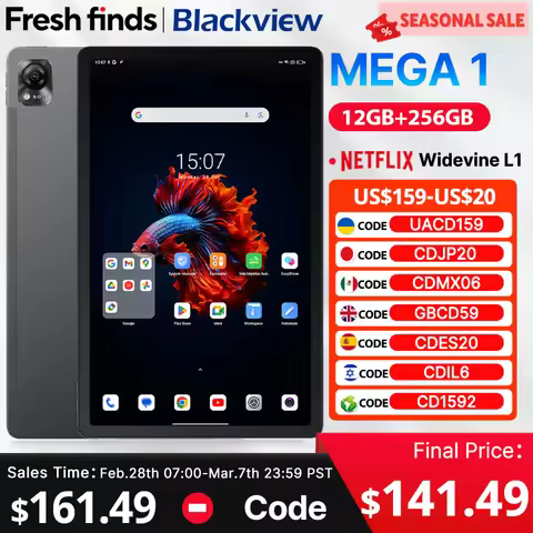 【World Premiere】Blackview MEGA 1 Tablet 11.5 inch 2.4K 120Hz Display 8GB 256GB 50MP+13MP Camera 8800