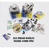 COMBO ESPADA RACING 53MM BLOCK SET EX5 DREAM WAVE100 W100 HEAD 23MM 27MM WAVE125 RACING CARBURETOR C