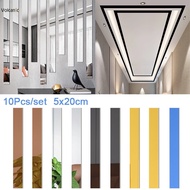 10Pcs/lot 20x5CM Durable Long Strip Acrylic Mirror Self-Adhesive Sticker for Home Bathroom Hotel Living Room Wall Decoration
