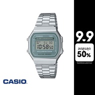 CASIO นาฬิกาข้อมือ CASIO รุ่น A168WA-3AYDF วัสดุสเตนเลสสตีล สีเขียว