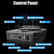 8 Inch Subwoofer 600W Slim Underseat Car Audio Subwoofer w/ Built in Amp, Remote Subwoofer Control A