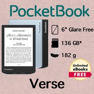 [No Ads] PocketBook Verse - 136 GB + 6" Display eReader | Unlimited eBooks Package