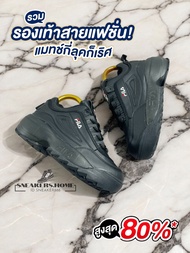 รองเท้าผ้าใบ Fi---laaสีดำล้วน สำหรับผู้ชายและผู้หญิง ใส่ทำงาน สินค้าพร้อมส่ง