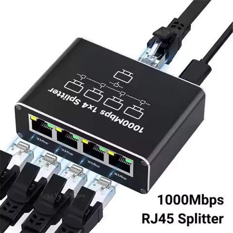 Gigabit Ethernet Switch Rj45 Splitter LAN Gigabit Extension Adapter 1000Mbps Network Connector for R