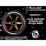 U - Tire Sticker 3D / Tire Bomb Sticker (White Yokohama Advan Red Line)