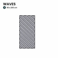 Mat-er เสื่อแทนพรม ลาย Waves (Black and White)