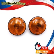 ไฟท้าย ทรงกลม เลนส์สีส้ม 12V. 2 ชิ้น Jeep ขนาด 13x13x9 จำนวน 2 Pieces Willys CJ3 CJ5 CJ6 ปี1945 - 1