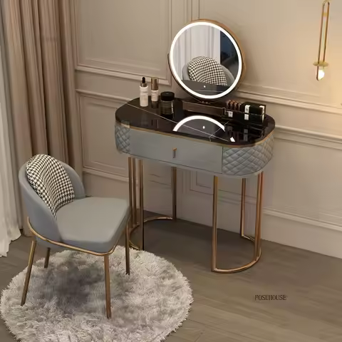 Modern High-end Dressers Bedroom Furniture Storage Cabinet Makeup Table Makeup Vanity Table with Mir