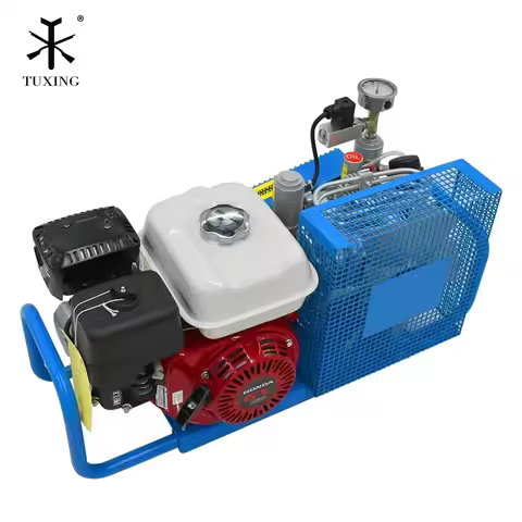 TUXING 4500Psi PCP Air Compressor 300Bar High Pressure Gasoline Auto Stop Compressor for Snorkeling 