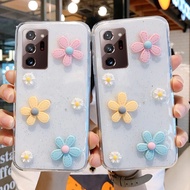 CASE OPPO RENO4 A52 A92 A72 2020 A5 A9 2020 SAMSUNG A12S 3D CASING DAISY FLOWER TRANSPARNT TPU CLEAR