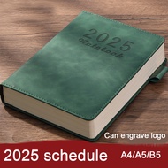 (Can Engrave Logo) A4/A5/B5 leather buckle notebook, business lined notepad, student subject noteboo