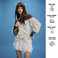 Liah Top - Áo len phối nâu Remmus cho nữ