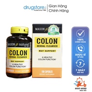 Colon Herbal Cleanser Mason Natural Colon Pills - Fiber Supplement, Enhance Colon Health (Box of 100