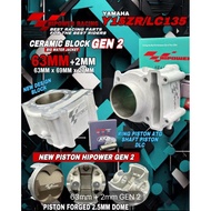 HI-POWER RACING LC135/Y15ZR CERAMIC BLOCK KIT & FORGED FJN PISTON  57/63/65/70/72/74MM