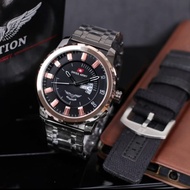 SWISS ARMY AVIATION ORIGINAL Jam Tangan Kasual Pria Full Stainless Steel BONUS Tali Canvas Cadangan 
