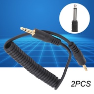 havashop aqxreight 2Pcs Type Digital Camera 3 5mm 6 35mm Synchronization Connecting Line Cable Set t