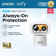 ANKER eufy Security กล้องวงจรปิดมีสาย C31 กล้องในบ้าน/กลางแจ้ง IP66 ครอบคลุม 360° ด้วยการหมุนและเอีย