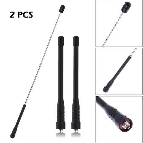 2 x SMA-Female 430Mhz UHF Telescopic Antenna for UV-5R 888s 777s